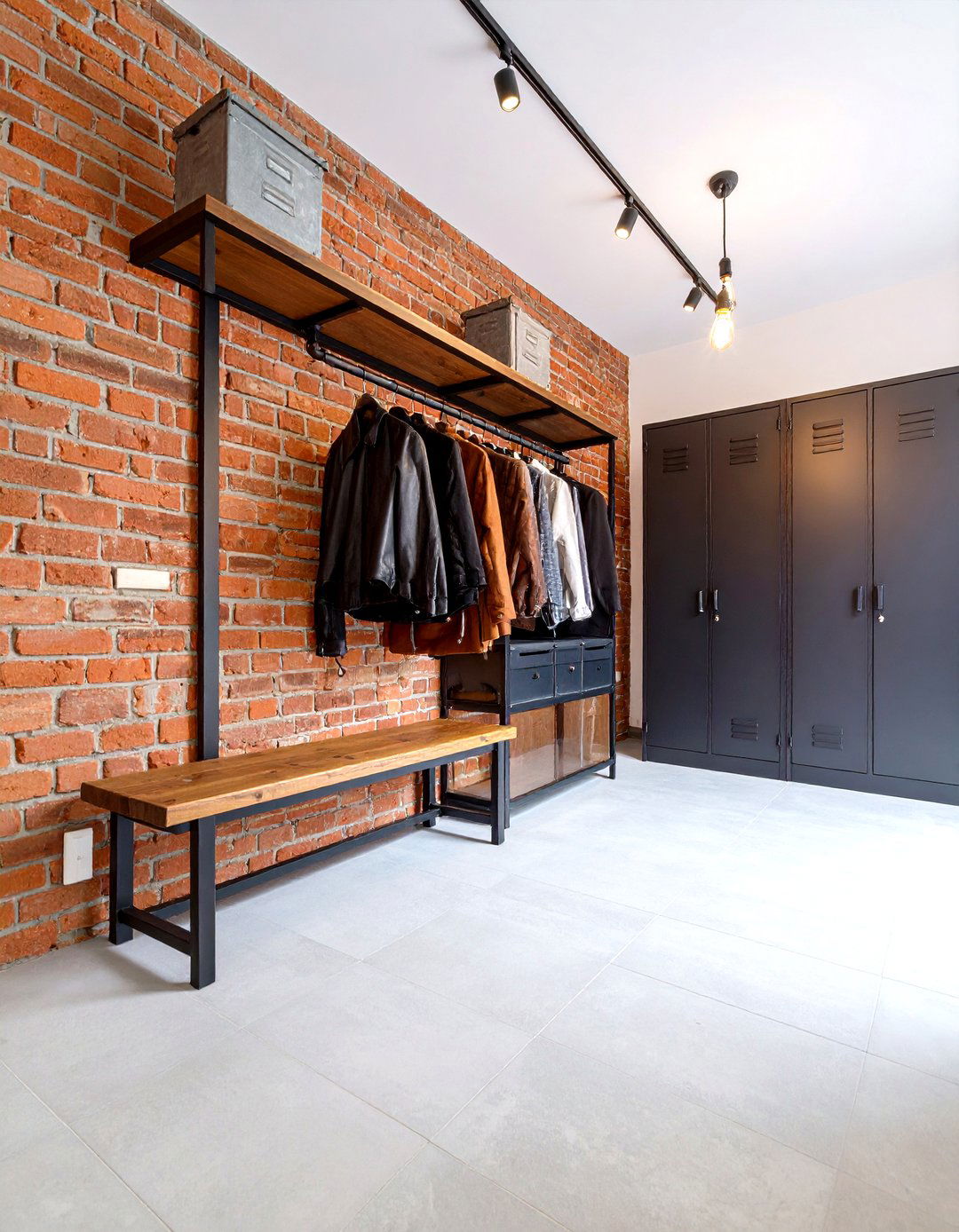 Industrial Boot Room with Metal Accents - 24 Boot Room Ideas