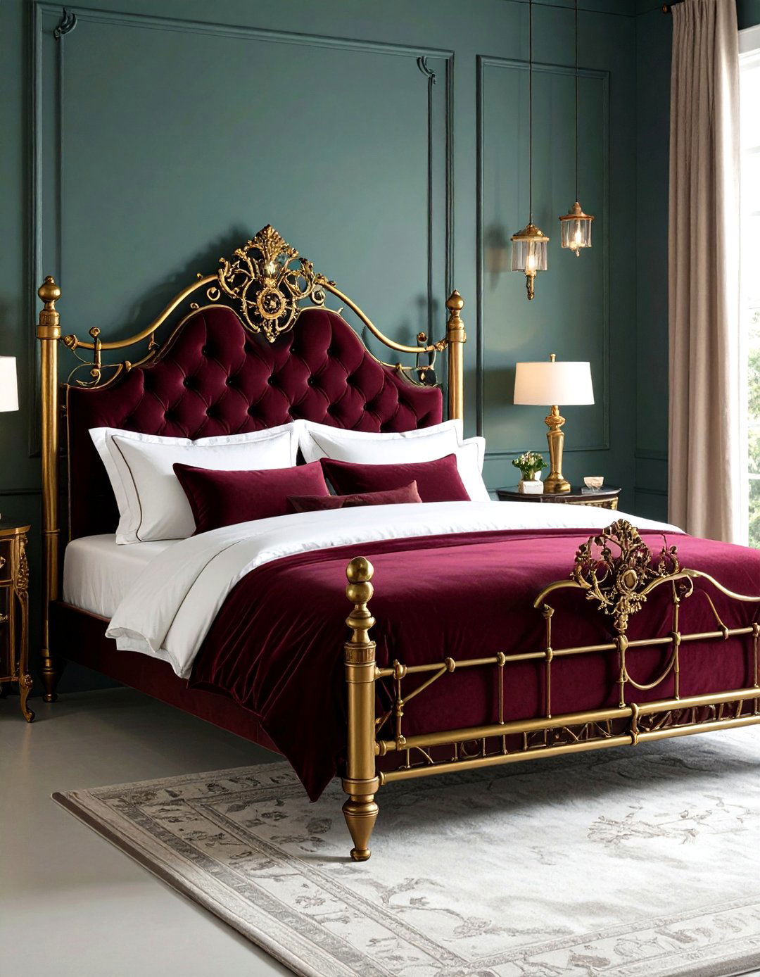 Industrial Brass Bed Frame Design - 24 Steampunk Bedroom Ideas