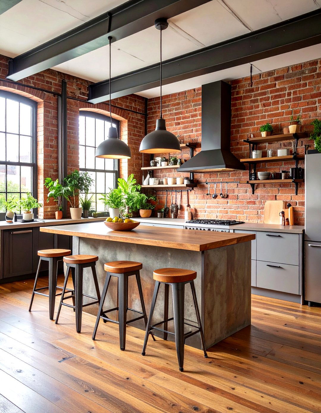 Industrial Brick Texture Kitchen Wallpaper - 24 Kitchen Wallpaper Ideas