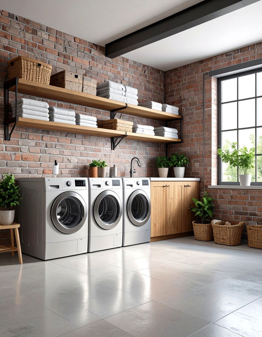 Industrial Brick Textures - 24 Laundry Room Wallpaper Ideas