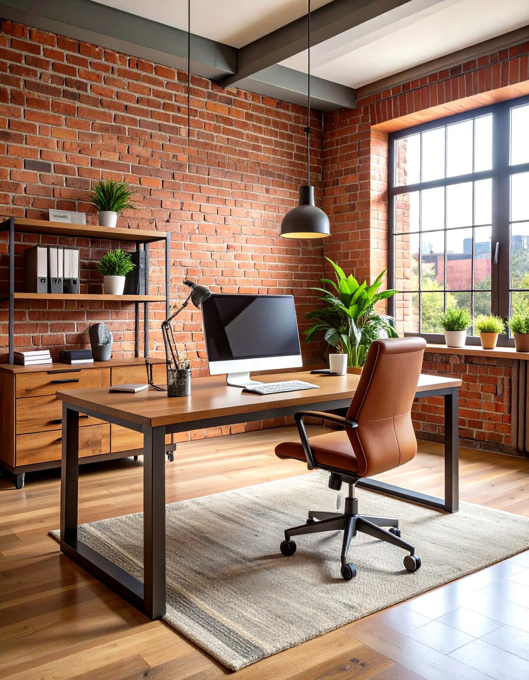 Industrial Brick Wallpaper for Urban Home Offices - 24 Wallpaper Ideas