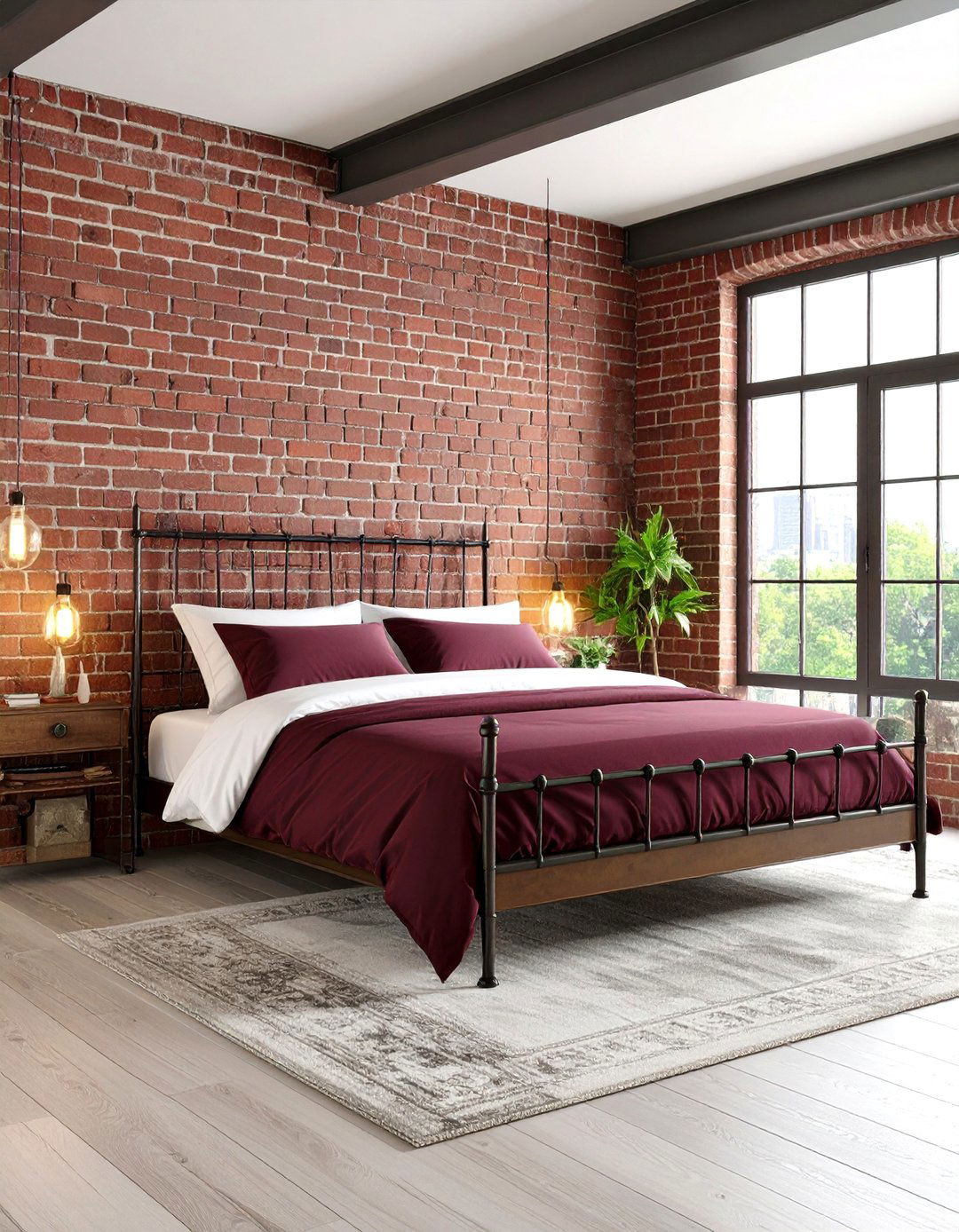 Industrial Burgundy Bedroom Style - 24 Burgundy Bedroom Ideas