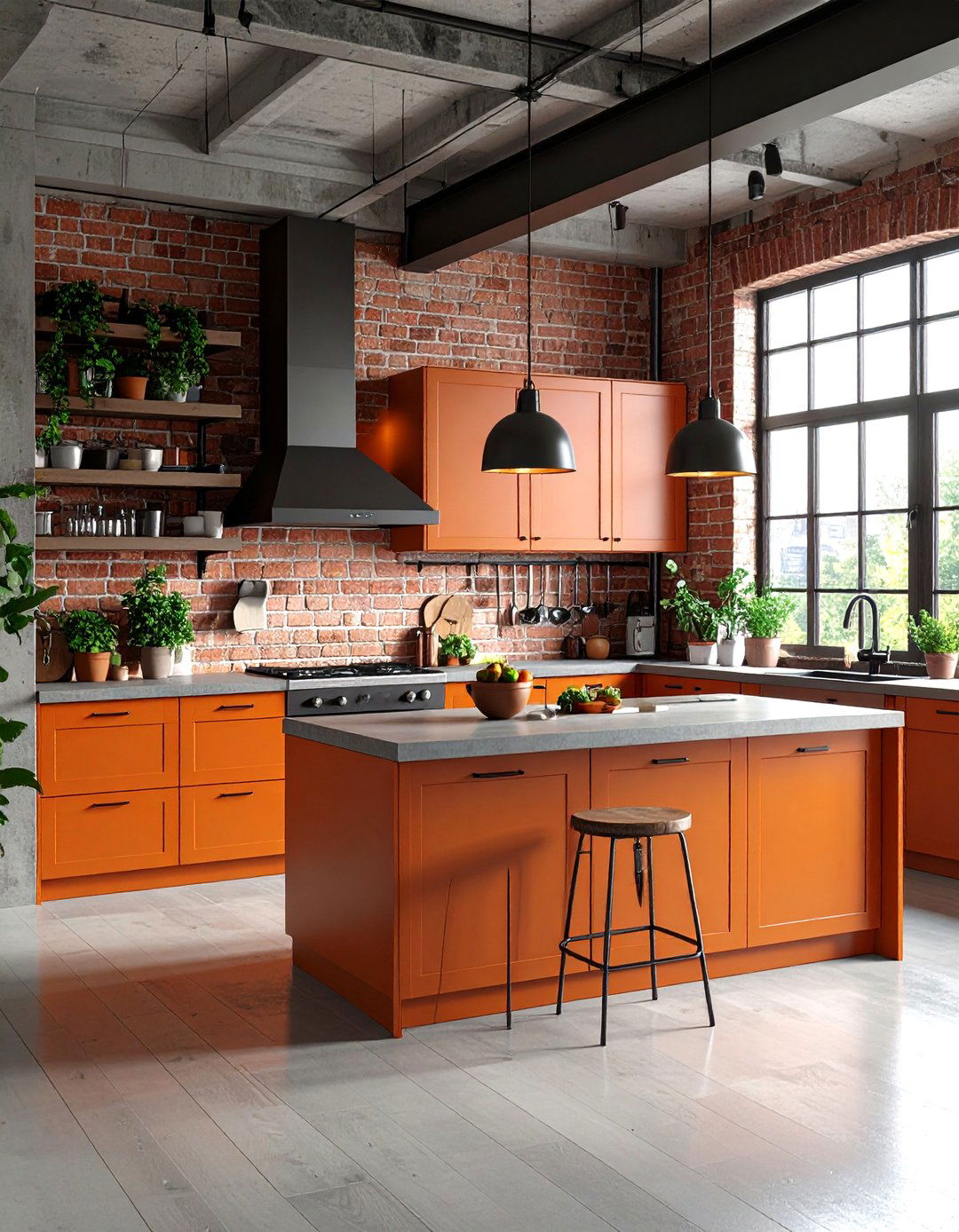 Industrial Burnt Orange Elements - 24 Burnt Orange Kitchen Ideas
