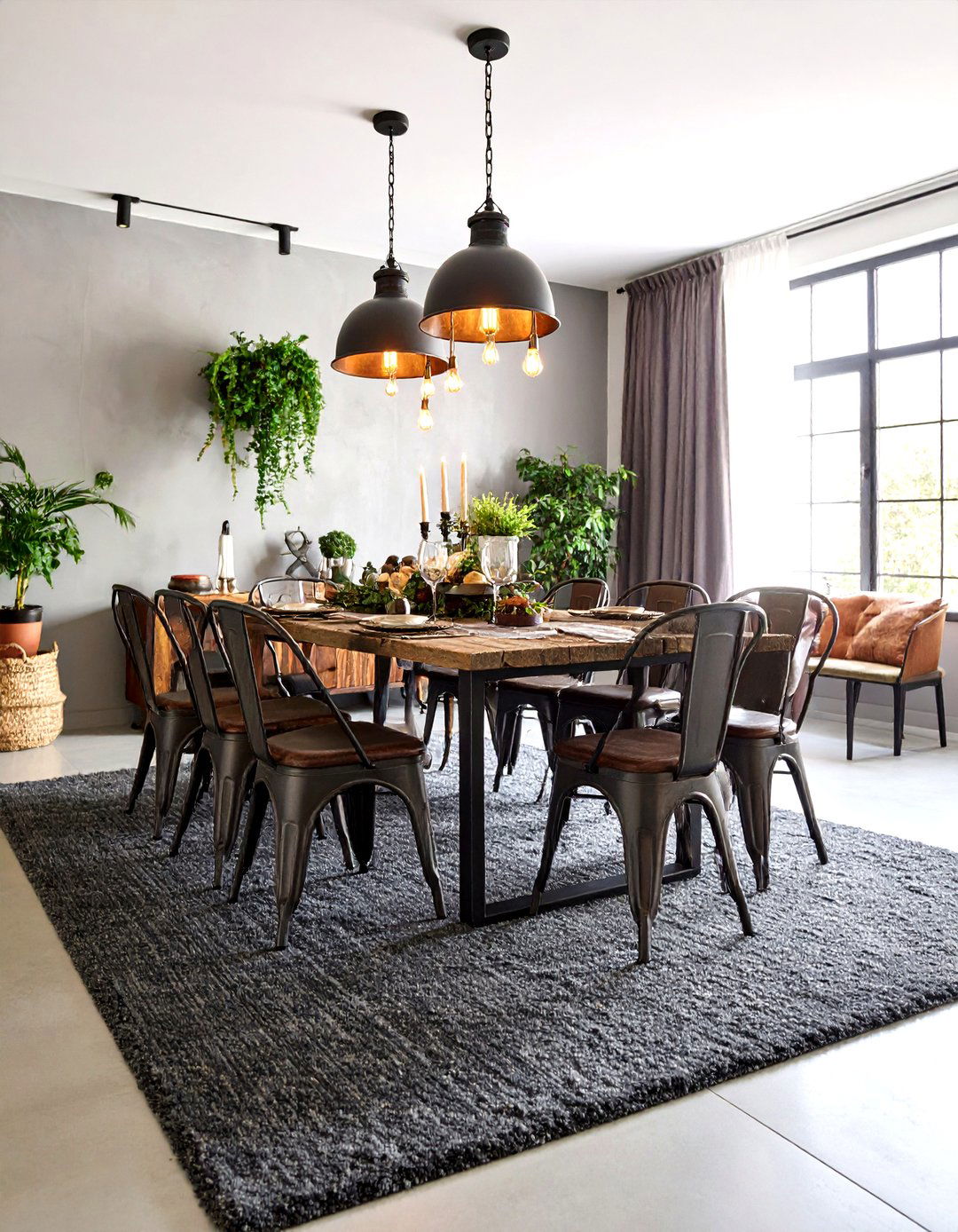 Industrial Carpeted Dining Room - 24 Carpeted Dining Room Ideas