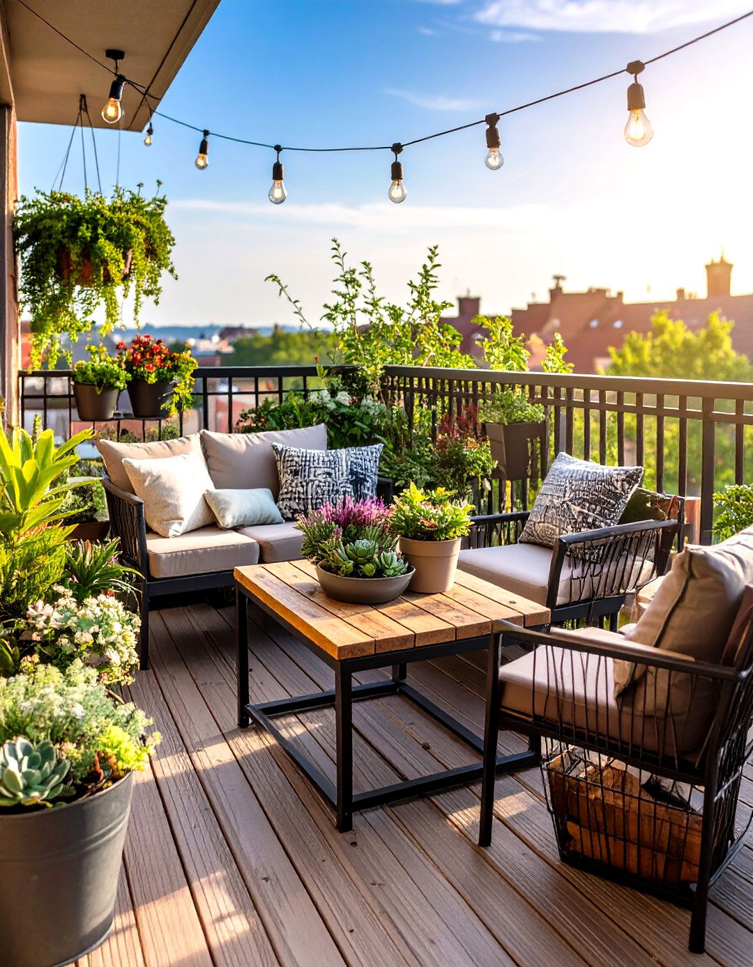 Industrial Chic Balcony with Metal Features - 24 Small Balcony Ideas
