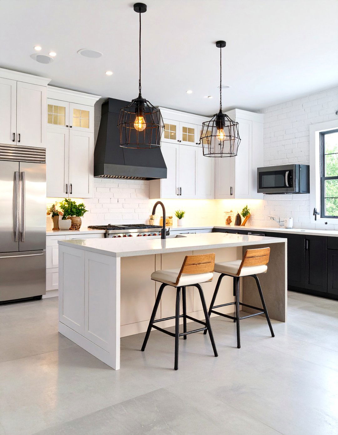 Industrial Chic Black and White Kitchen - 24 Black and White Kitchen Ideas