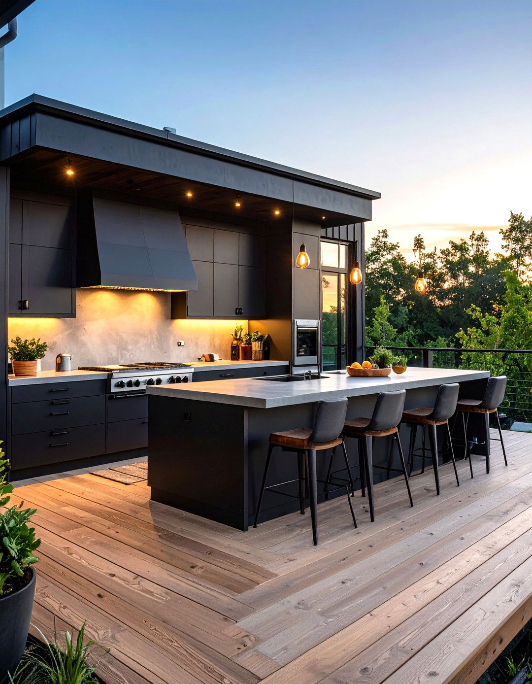 Industrial Chic Deck Kitchen - 24 Outdoor Kitchen on Deck