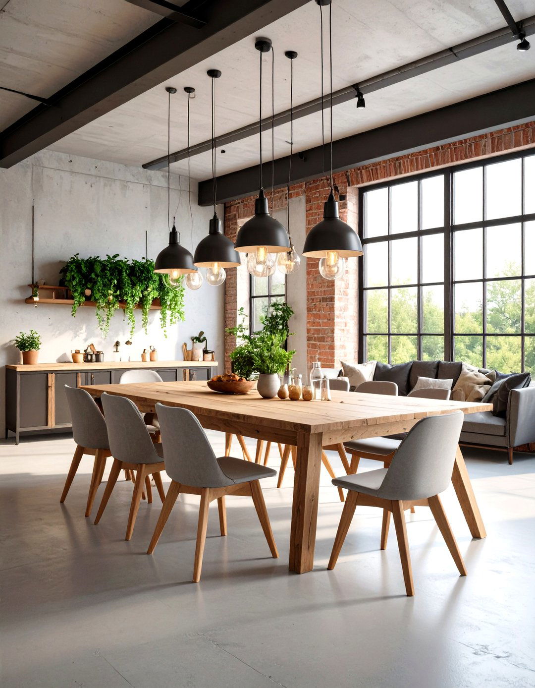 Industrial Chic Dining Space - 24 Modern Dining Room Ideas