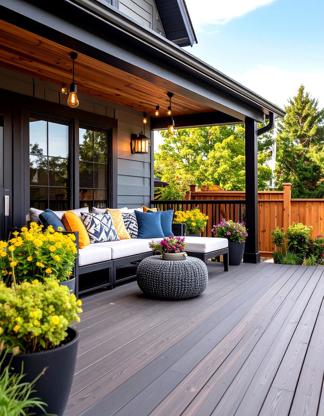 Industrial Chic Front Porch Deck - 24 Front Porch Deck Ideas