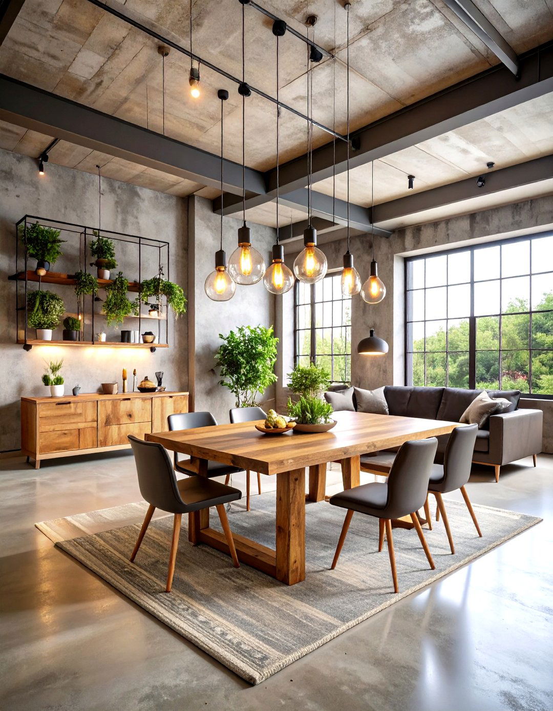 Industrial Chic Living Dining Space - 24 Living Room Dining Room Combos