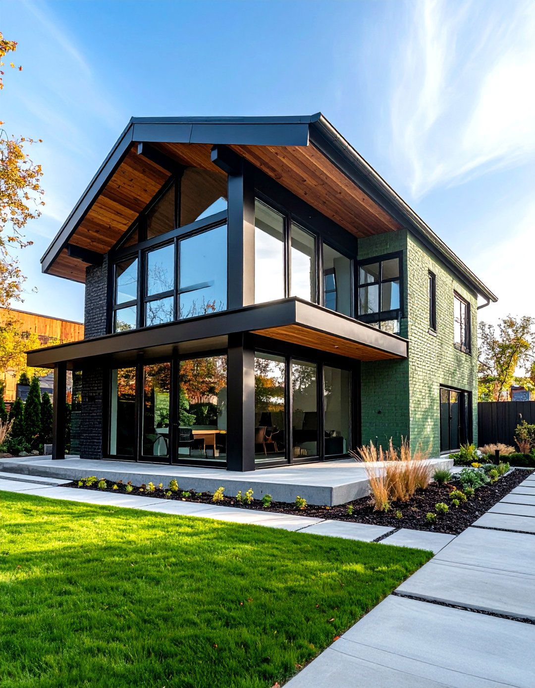 Industrial Chic Sage Green Loft - 24 Sage Green Painted Brick House Ideas
