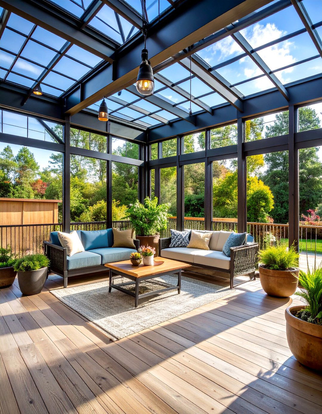 Industrial Chic Screened Space - 24 Small Screened-in Porch Ideas