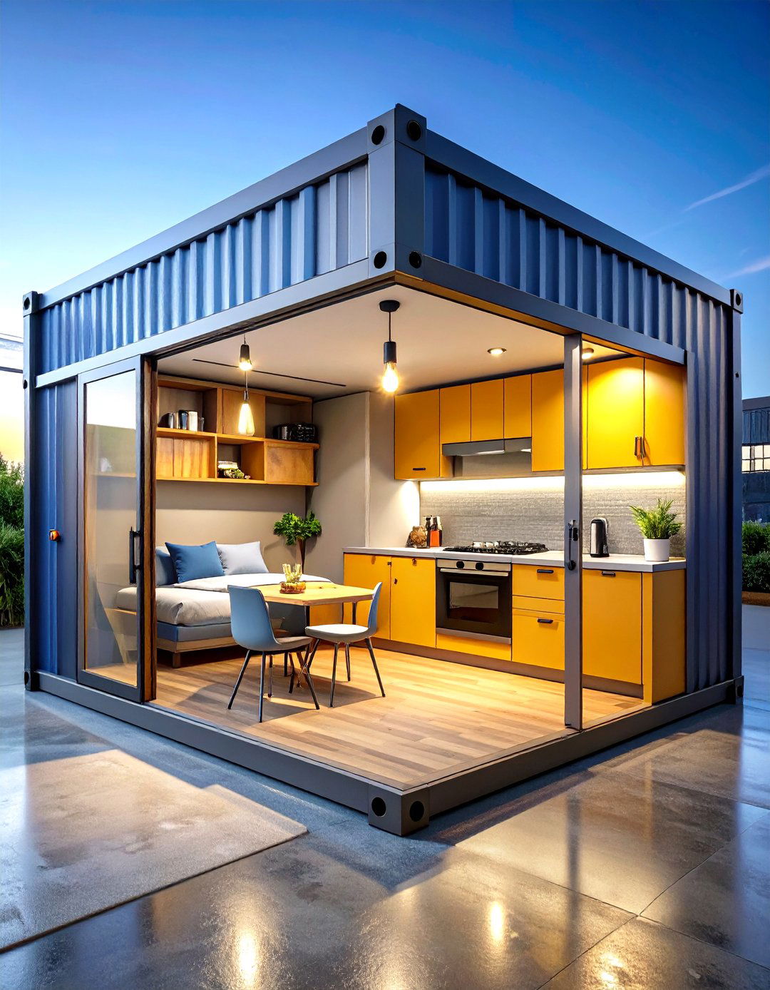 Industrial Chic Single Container Studio - 24 Container Home Ideas