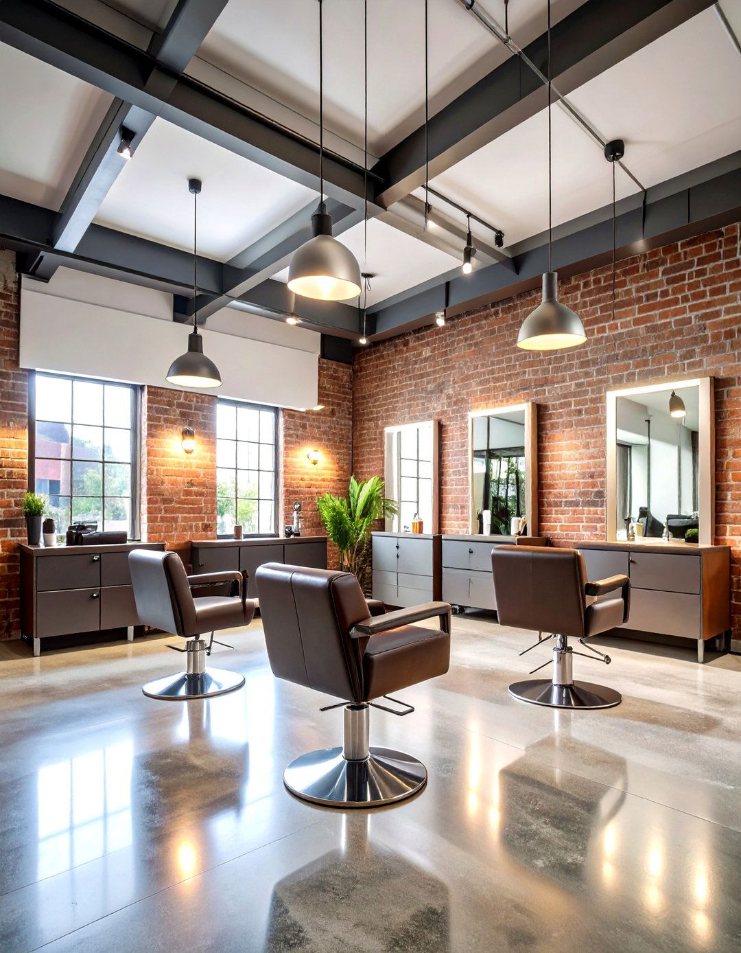 Industrial Chic Styling Stations - 24 Salon Interior Design Ideas