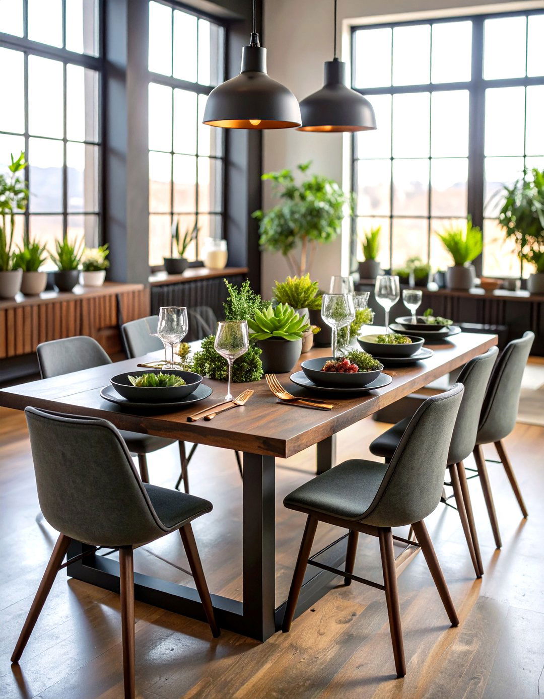 Industrial Chic Urban Dining - 24 Table Setting Ideas