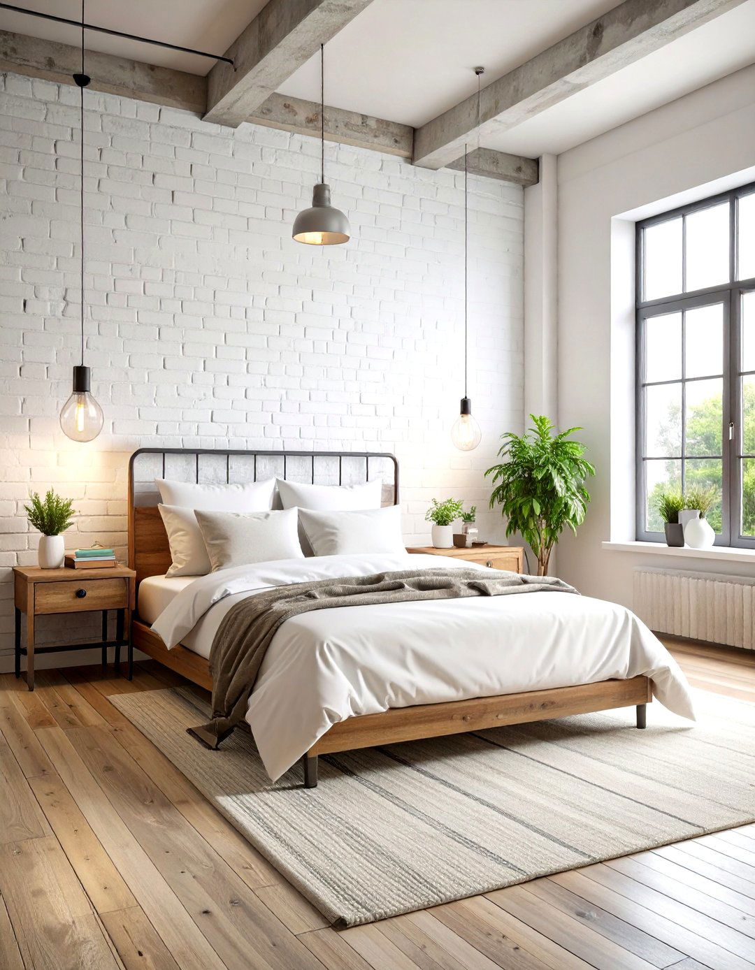 Industrial Chic White Bedroom - 24 White Bedroom Ideas