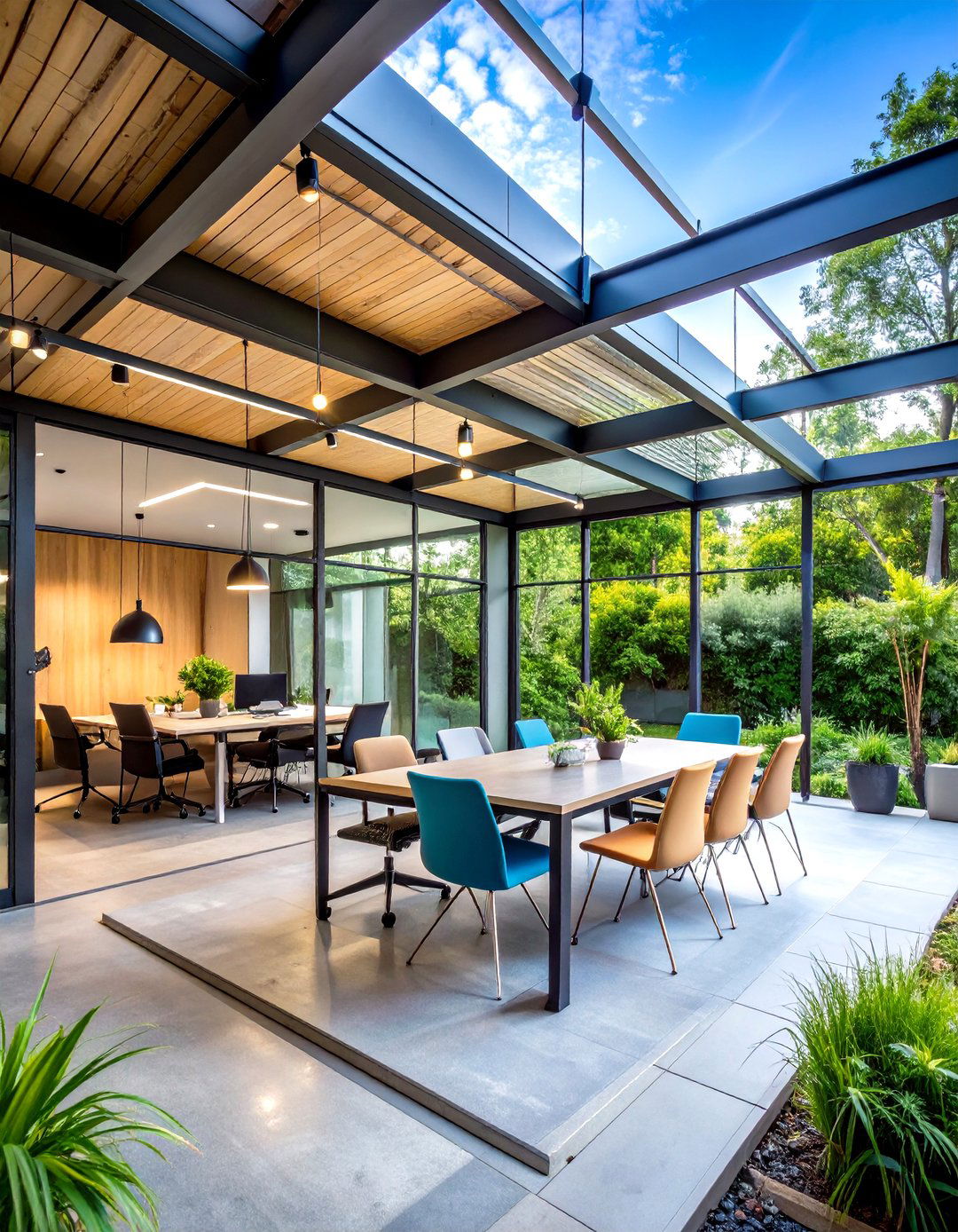 Industrial Chic Workspace - 24 Screened-in Porch Ideas