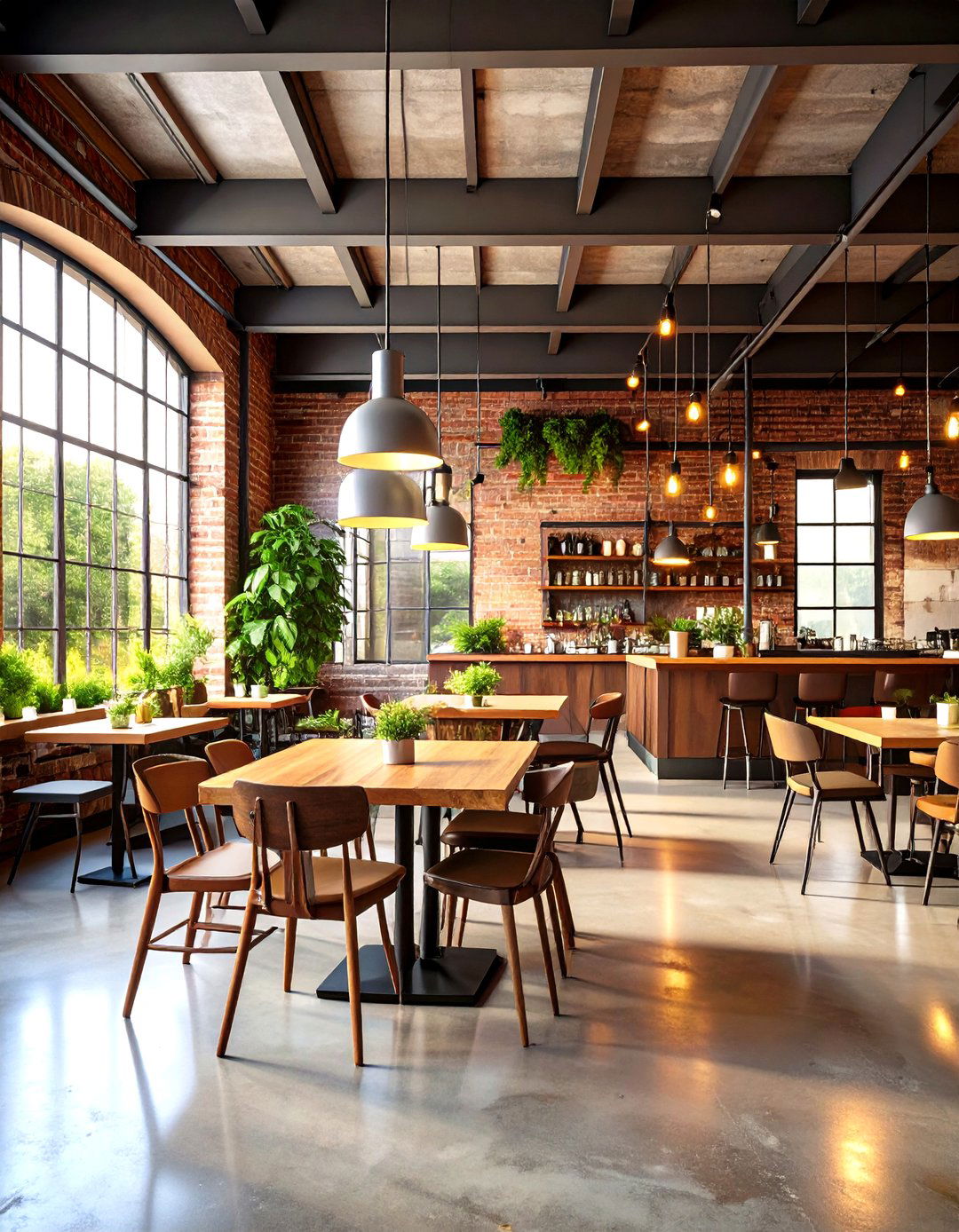 Industrial Chic with Warm Accents - 24 Restaurant Interior Design Ideas