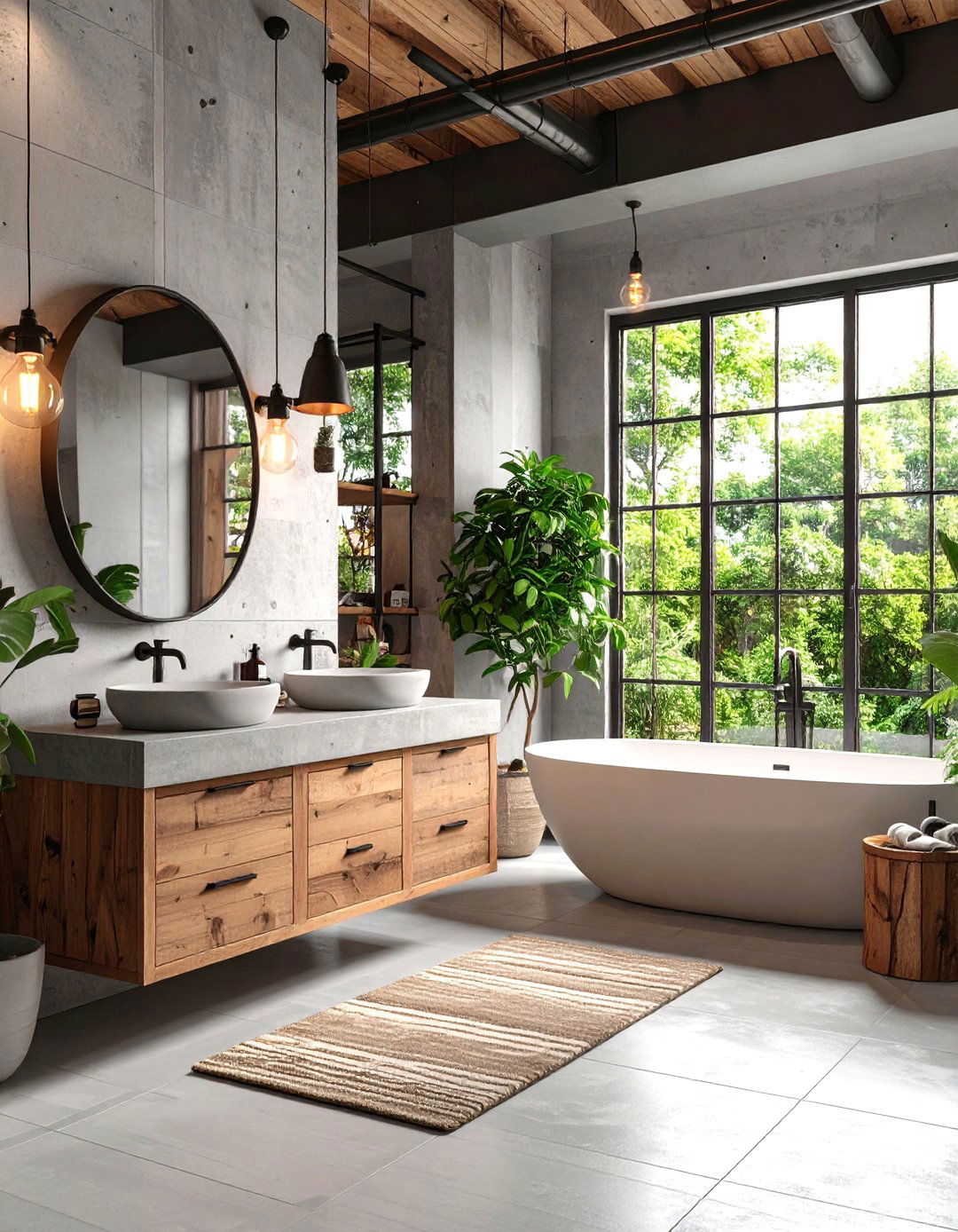 Industrial Concrete Chic - 24 Bathroom Remodel Ideas