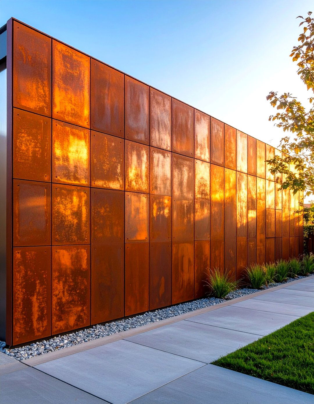 Industrial Corten Steel Panels - 24 Patio Wall Ideas