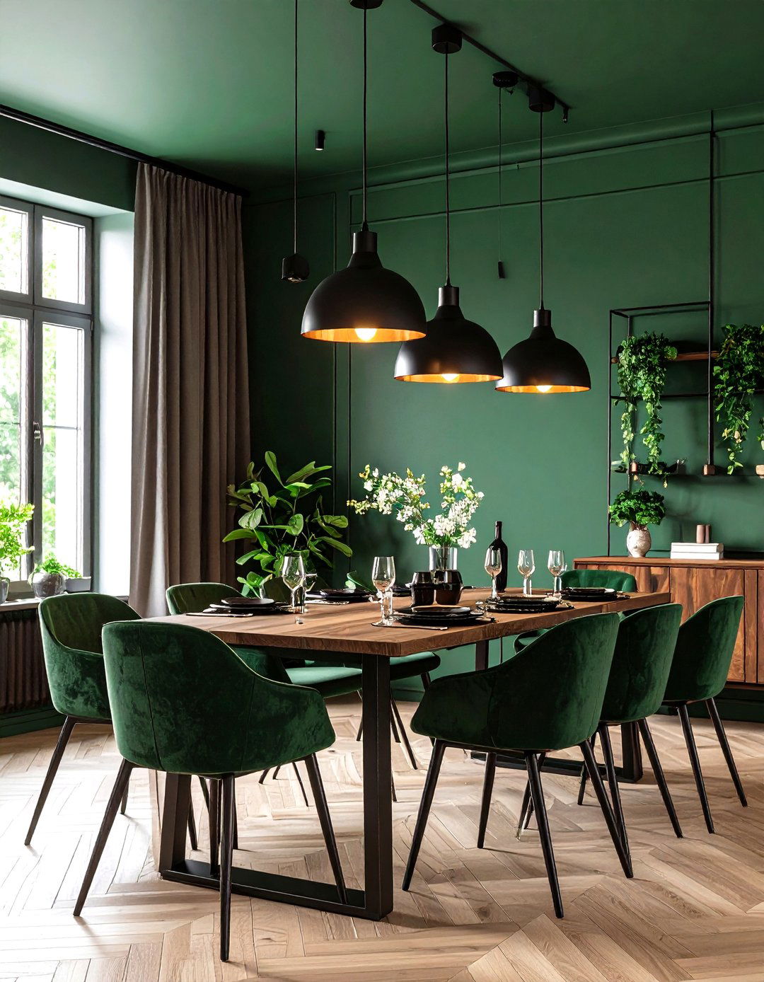 Industrial Dining Room Pendant Lights - 24 Moody Dining Room Ideas