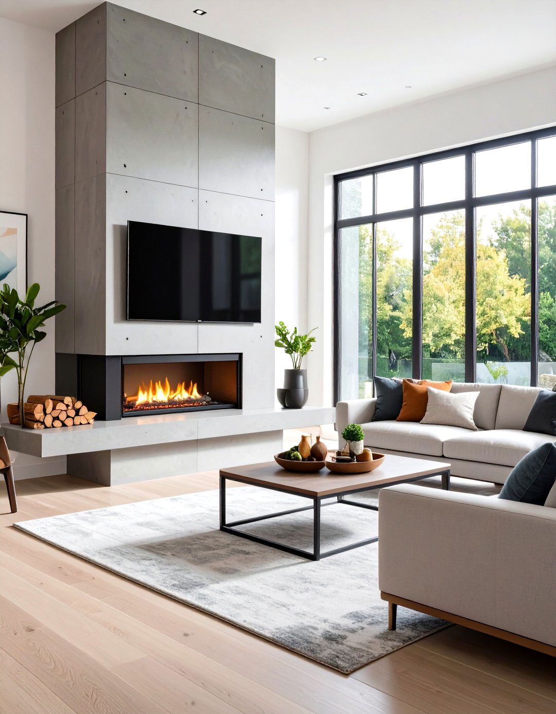 Industrial Electric Fireplace Design - 24 Electric Fireplace Ideas With Tv Above