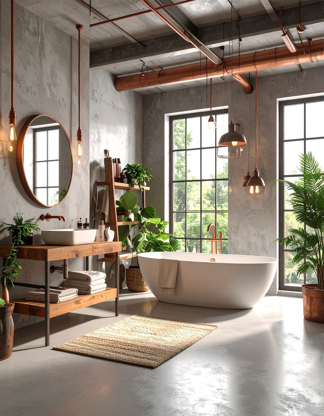 Industrial Element Bathroom Designs - 24 Maximalist Bathroom Design Ideas