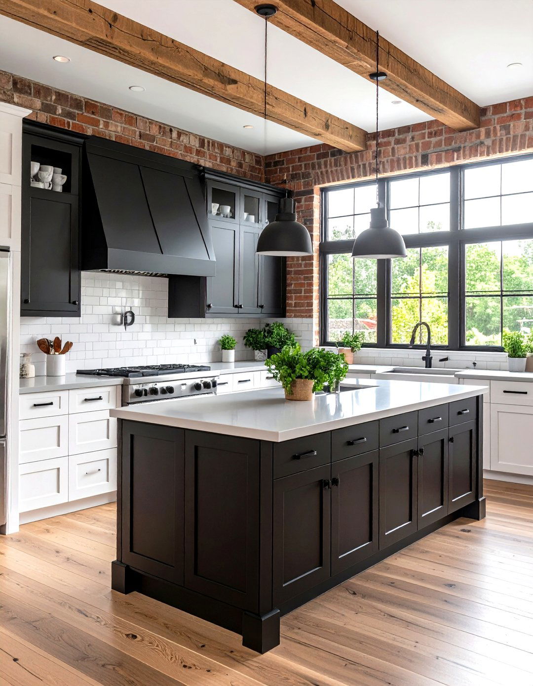Industrial Farmhouse Kitchen with Metal Accents - 24 Farmhouse Kitchen Ideas