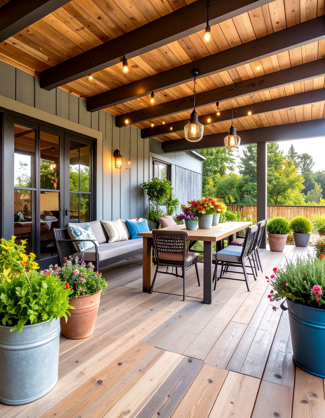 Industrial Farmhouse Porch - 24 Farmhouse Porch Ideas