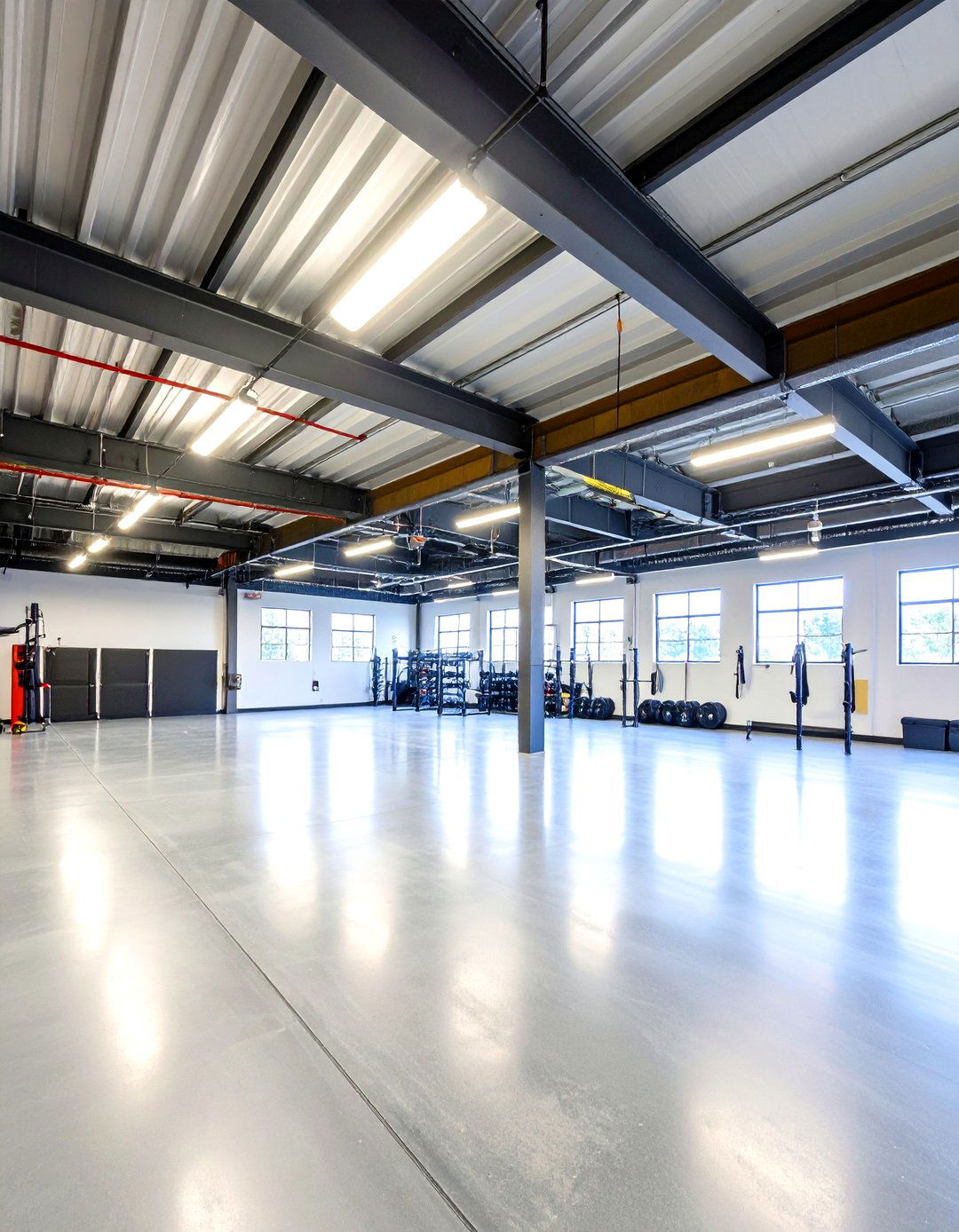 Industrial Garage Style with Exposed Elements - 24 Small Home Gym Ideas