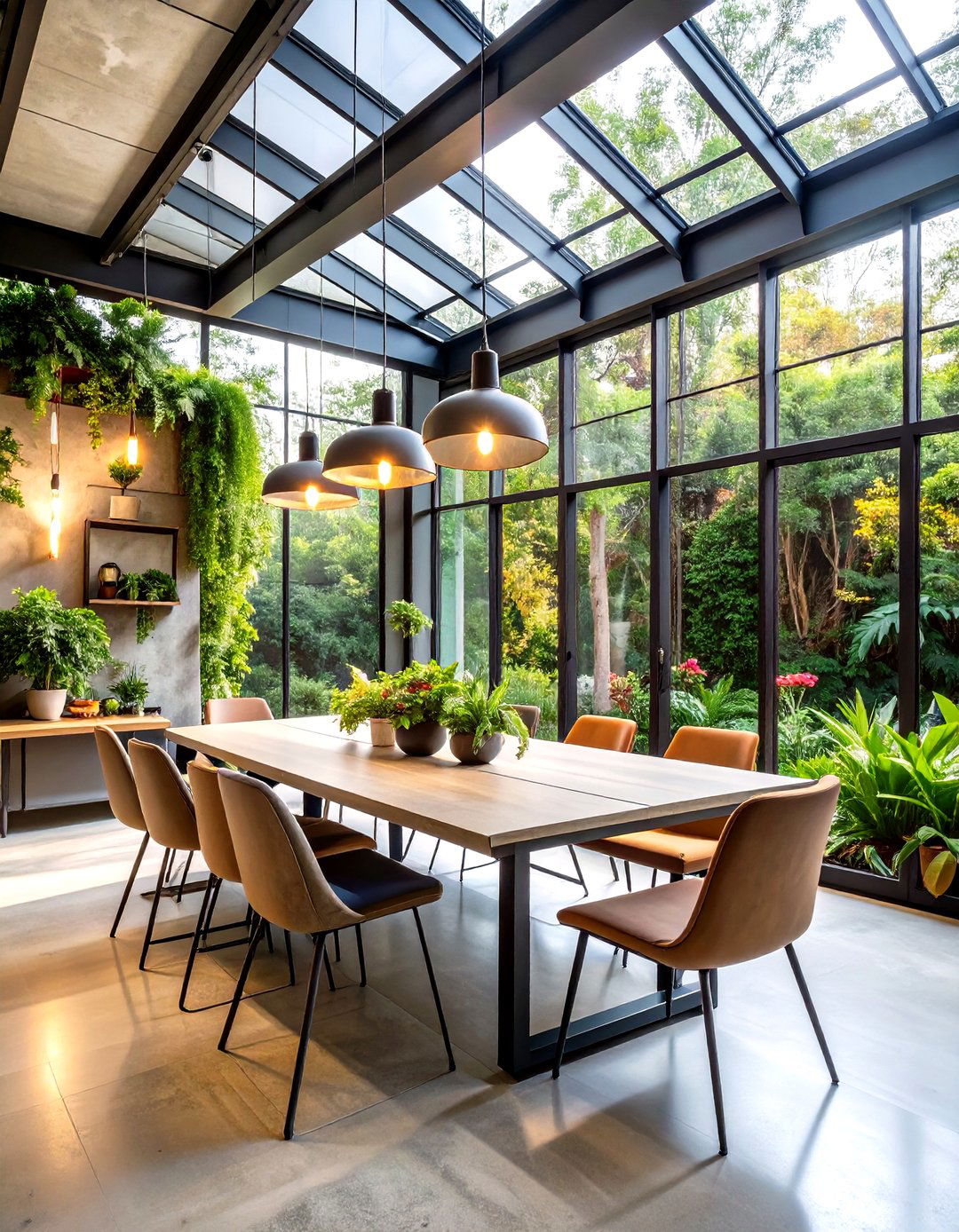 Industrial Glass House Dining Room - 24 Greenhouse Dining Room Ideas