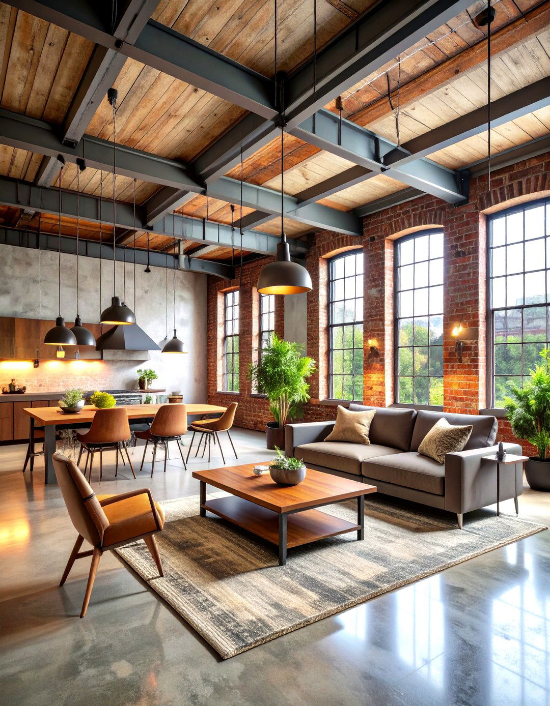 Industrial Great Room with Exposed Elements - 24 Great Room Ideas