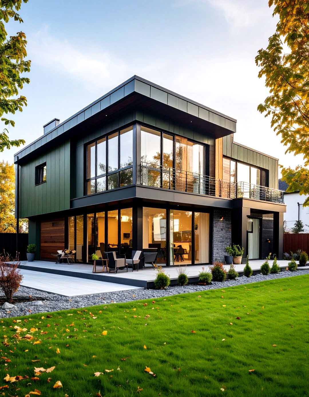 Industrial Inspired Urban Design - 24 Dark Olive Green House Designs