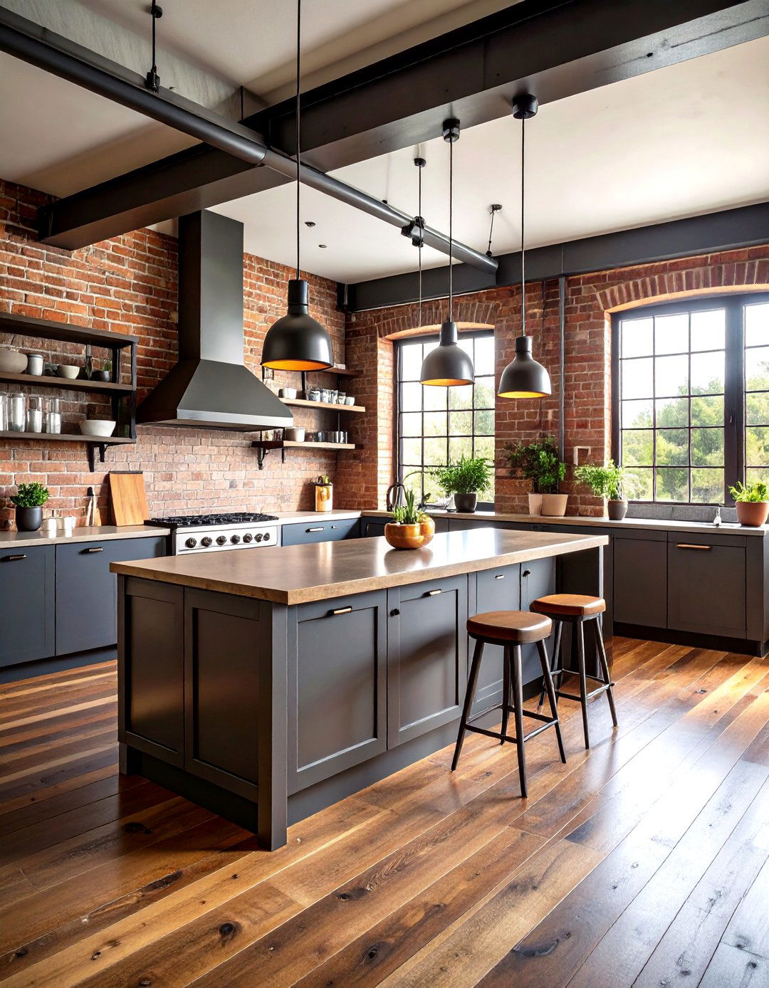 Industrial Kitchen Design Dark Wood Floors - 24 Kitchen With Dark Wood Floors