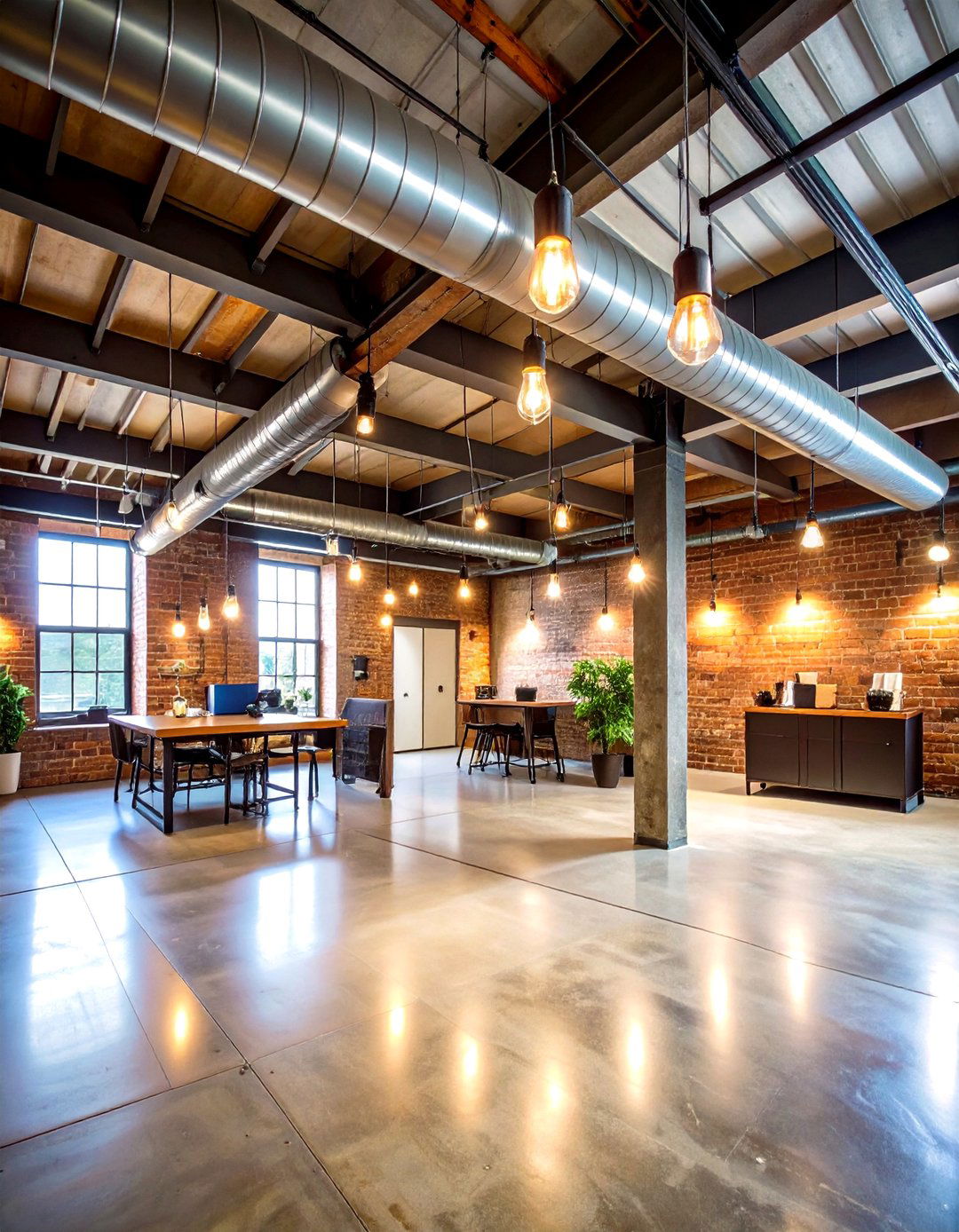 Industrial Loft Basement with Exposed Elements - 24 Basement Ideas
