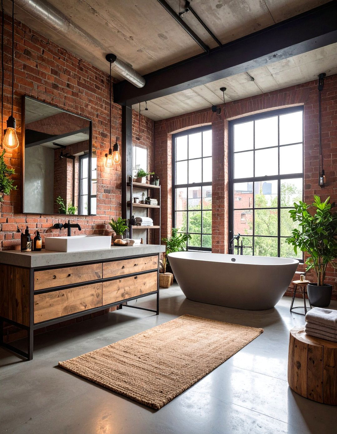 Industrial Loft Bathroom - 24 Aesthetic Bathroom Ideas
