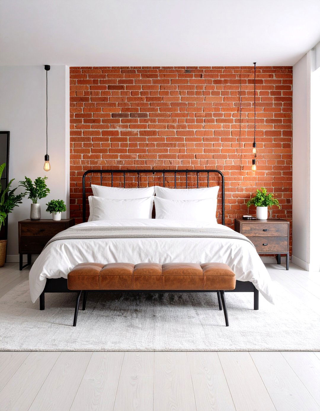 Industrial Loft Bedroom Design - 24 Brick Wallpaper Ideas