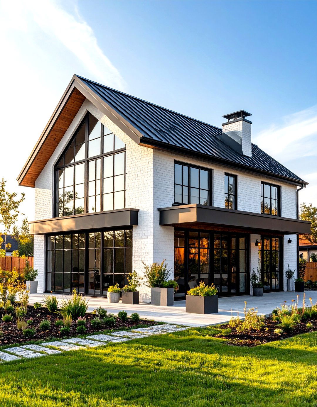 Industrial Loft Brick Exterior - 24 White Brick House With Black Trim