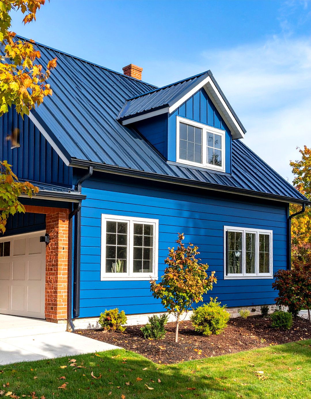 Industrial Loft Conversion - 24 houses with blue metal roofs