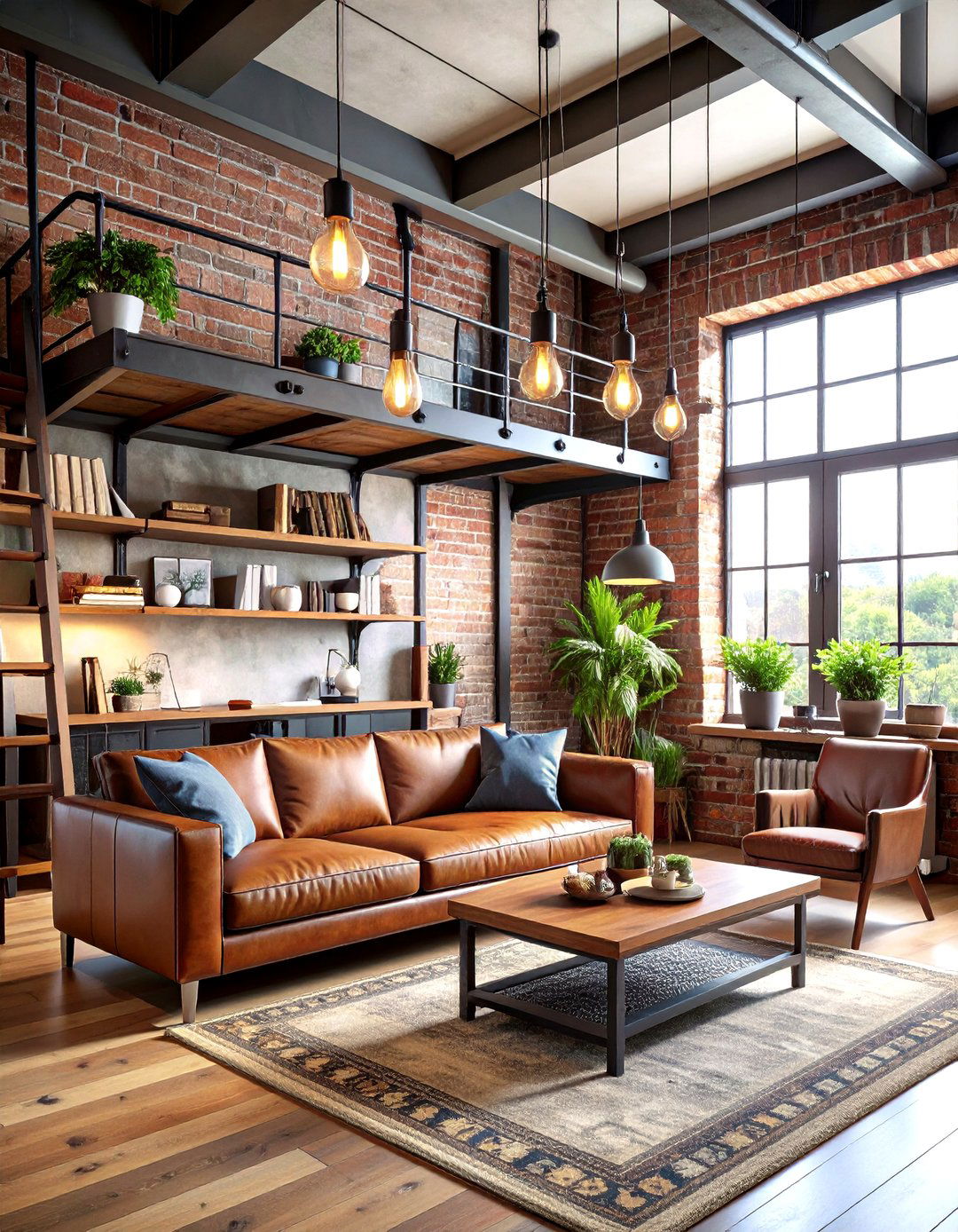 Industrial Loft Corner - 24 Living Room Nook Ideas