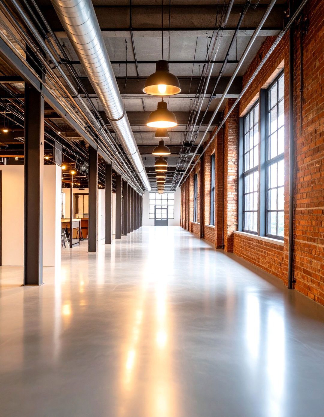 Industrial Loft Hallway with Steel and Concrete Elements - 24 Hallway Ideas