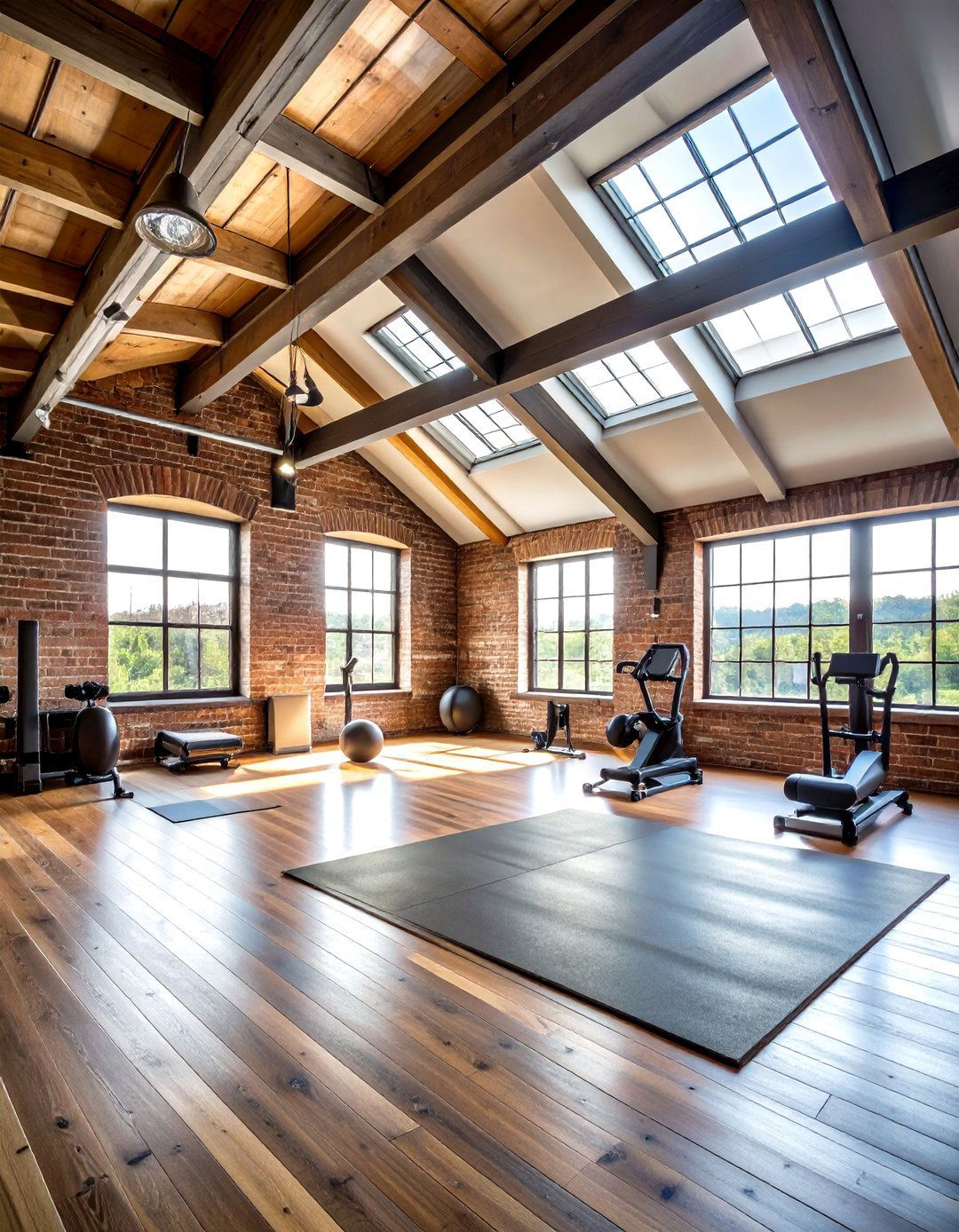 Industrial Loft Home Gym - 24 attic room ideas