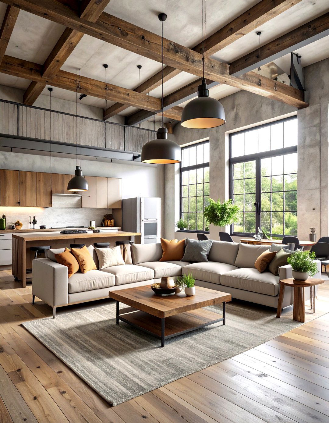 Industrial Loft Kitchen Living Room Design - 24 Open Kitchen Living Room Ideas