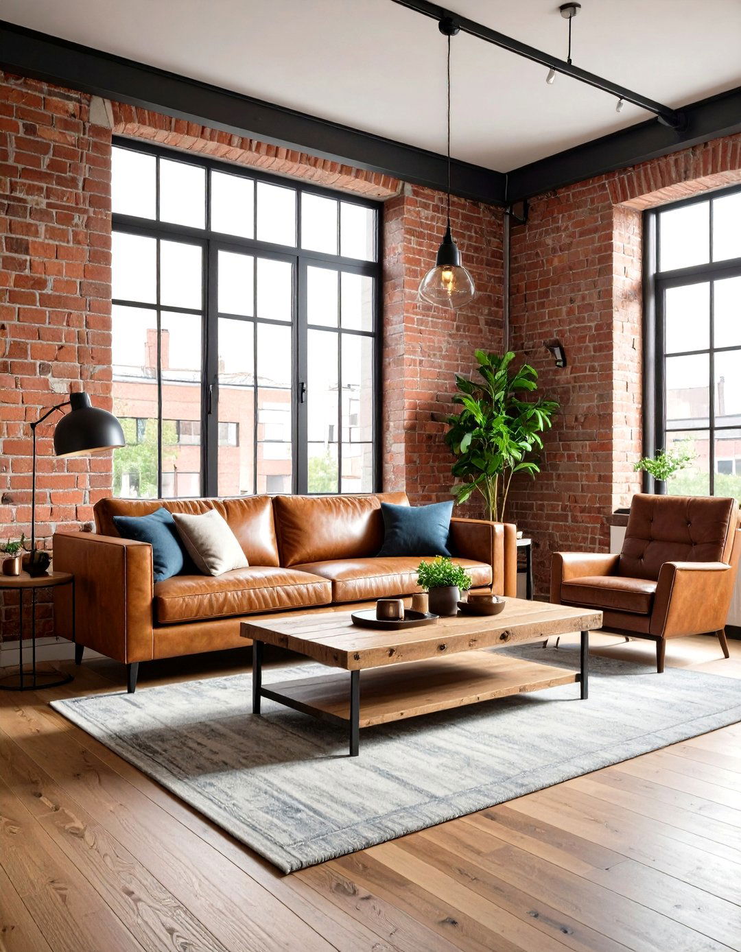 Industrial Loft Living Room Design - 24 Small Apartment Ideas for Guys