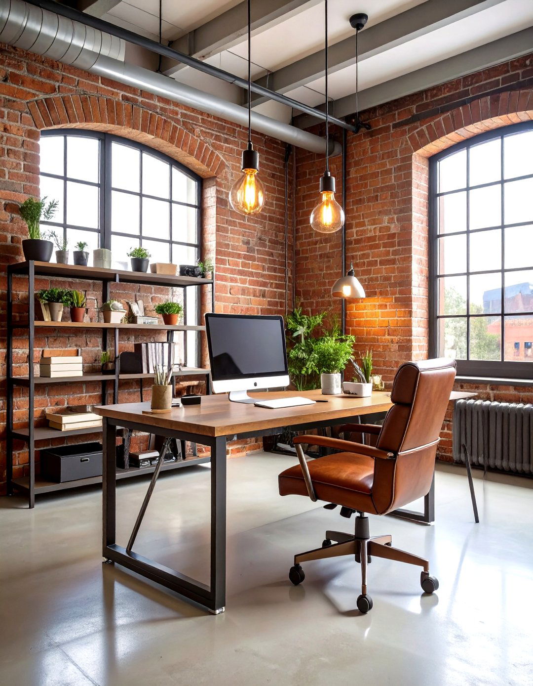 Industrial Loft Office Aesthetic - 24 Home Office Decor Ideas