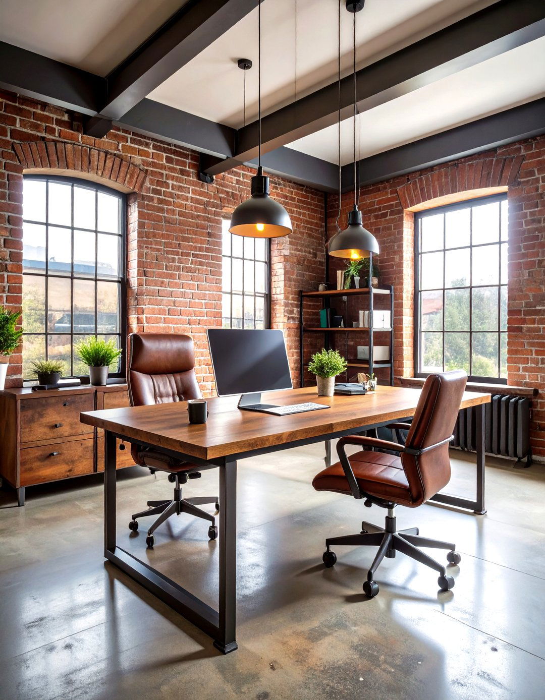 Industrial Loft Office Design - 24 Home Office Ideas for Him