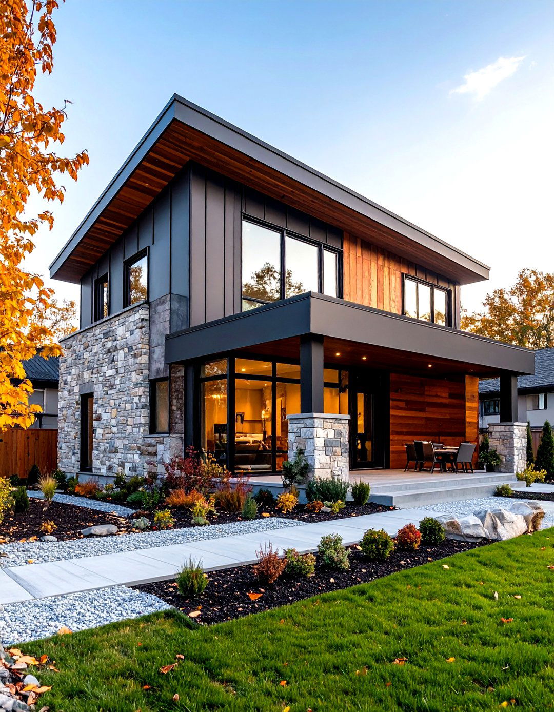 Industrial Loft Stone and Steel Combination - 24 Stone Exterior Home Ideas