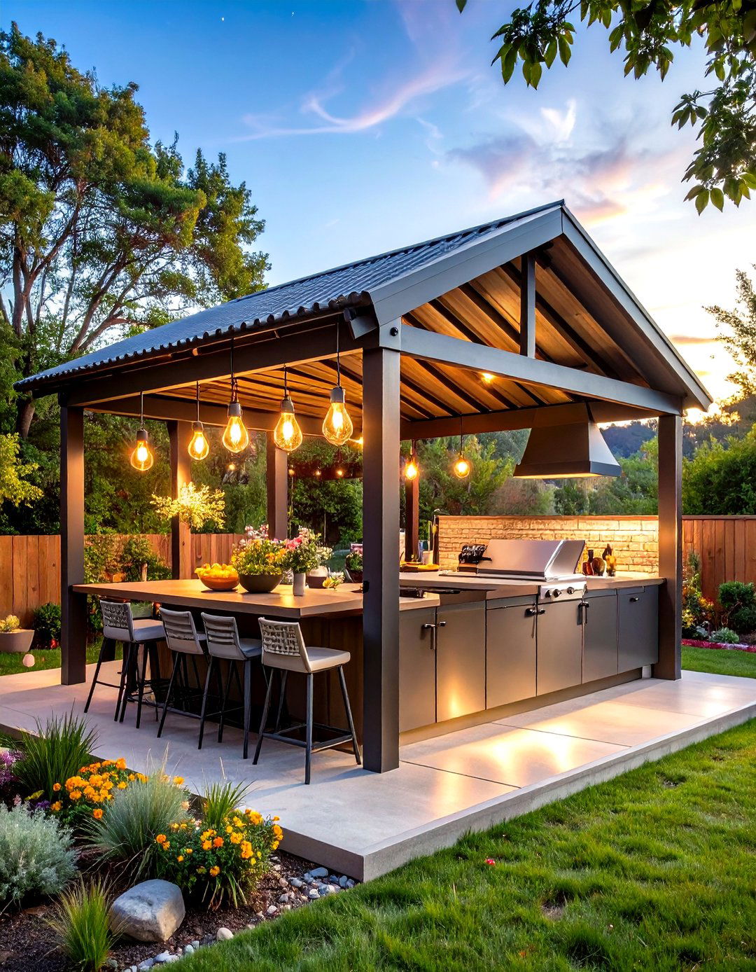 Industrial Loft Style Gazebo - 24 Outdoor Kitchen with a Gazebo Ideas
