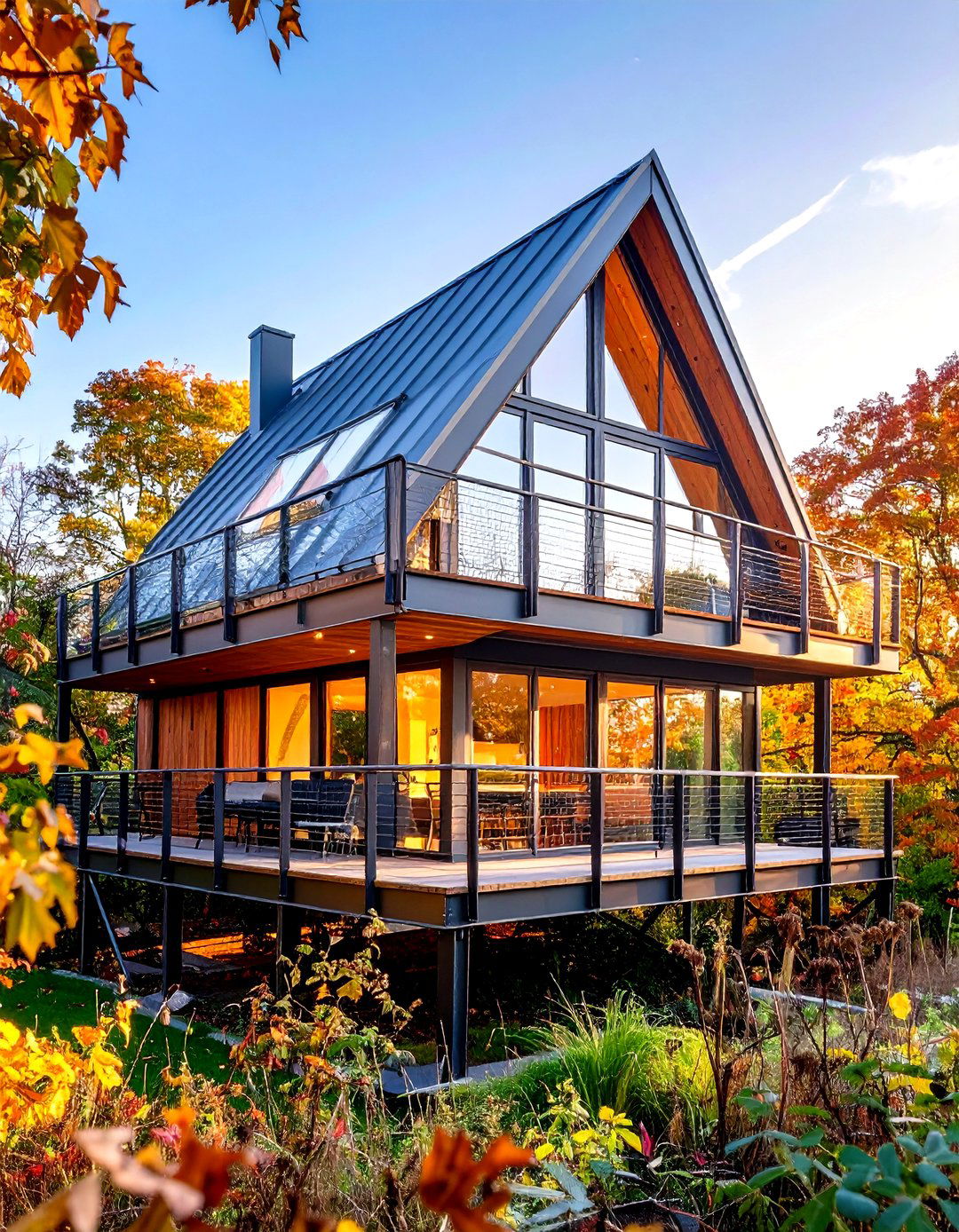 Industrial Metal A Frame House With Balcony - 24 a Frame House With Balcony