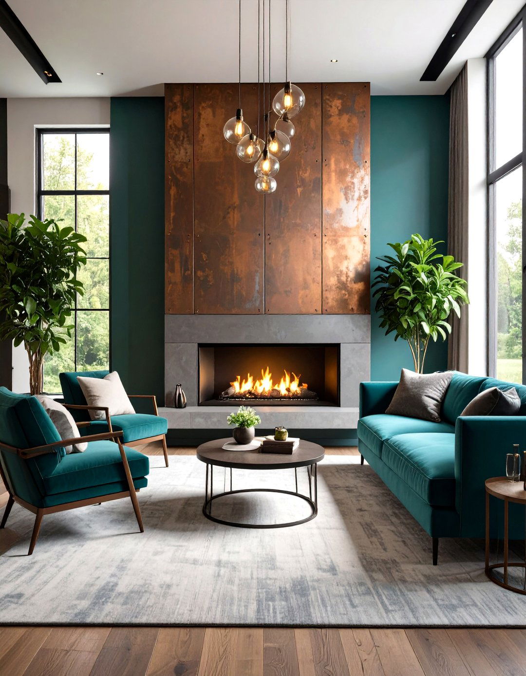 Industrial Metal Accent Walls - 24 Fireplace Wall Ideas